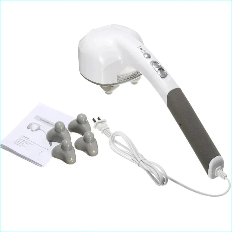 New Multifunction Anion Cervical 4 Massage Heads Electric Body Massage Hammer Neck Shoulder Waist Leg Arm massager