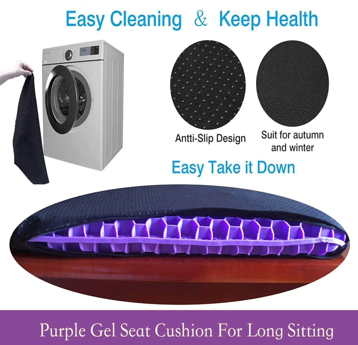 Non-Slip Breathable Gel Seat Cushion