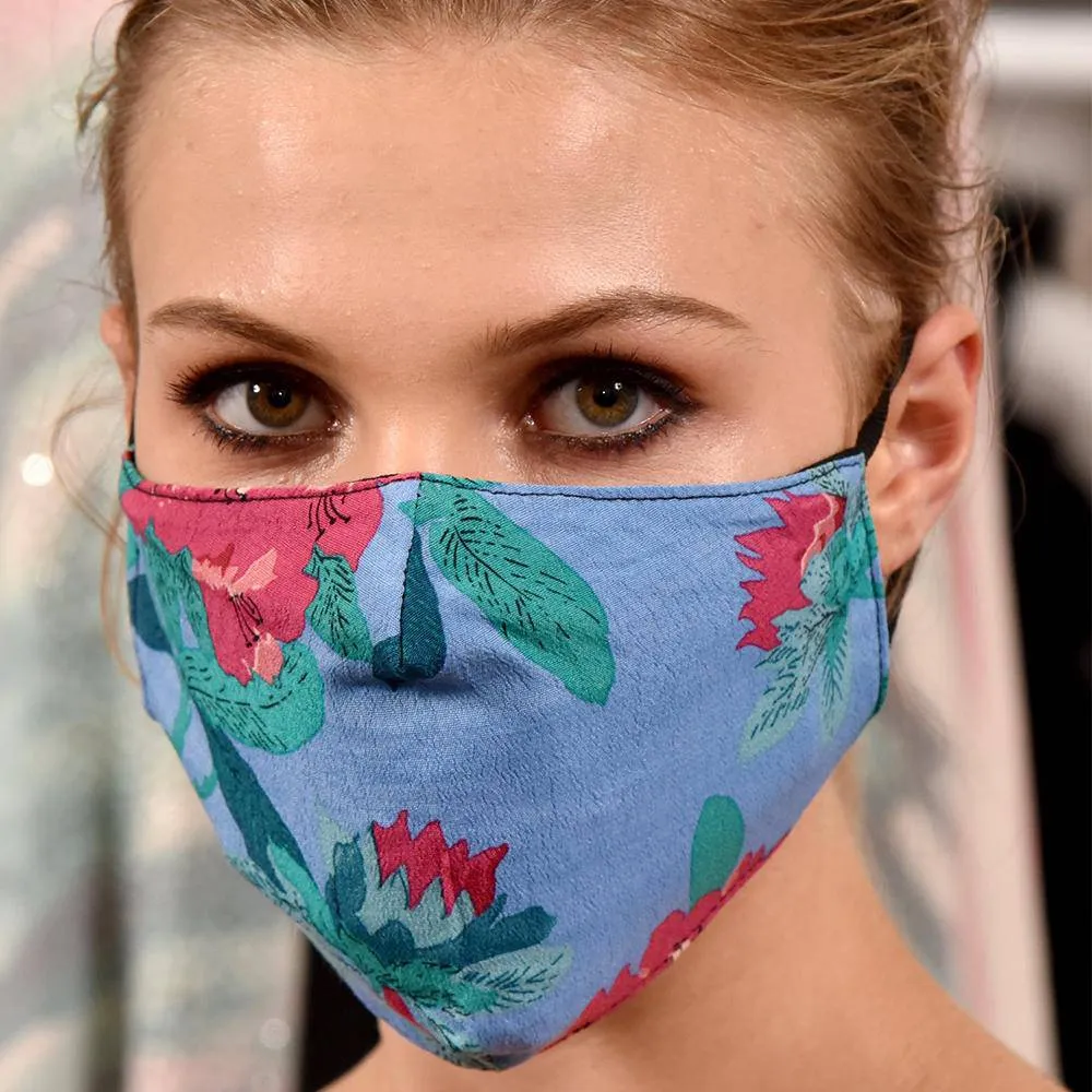 Oversized Floral Print Face Mask