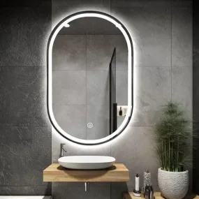 PLAZZIO Capsule LED Bathroom Mirror with Touch Sensor and 3 Light Mode (Warm, White, Natural White) for Your Wash Basin (18x24 Inch)