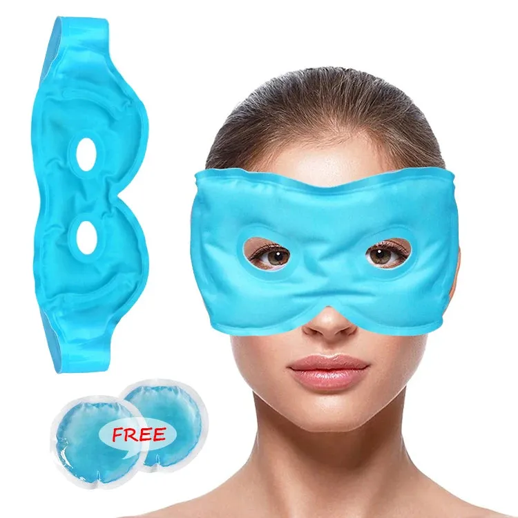 Reusable Gel Eye Mask, Hot Cold Compress Sleep Mask, Nylon and plush Fabric Gel Eye Mask Sleeping Cooling Pack Compress to relieve eye fatigue and dark circles