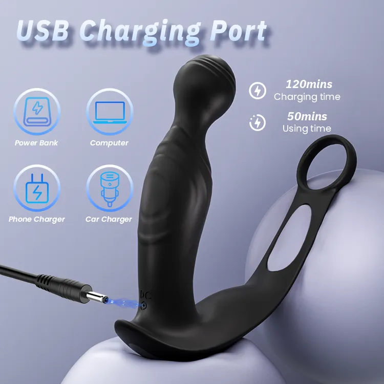 Rotating Prostate Massager with Cock Ring