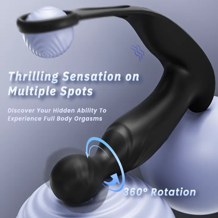 Rotating Prostate Massager with Cock Ring