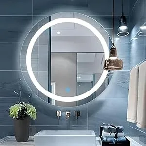 Round Wall Mounting Led Mirror with Bathroom,Light Mirror for Wash Besin,Size 24X24 inch|Mirror with Light 3 Tone (Cool White, Natural White, Warm White)