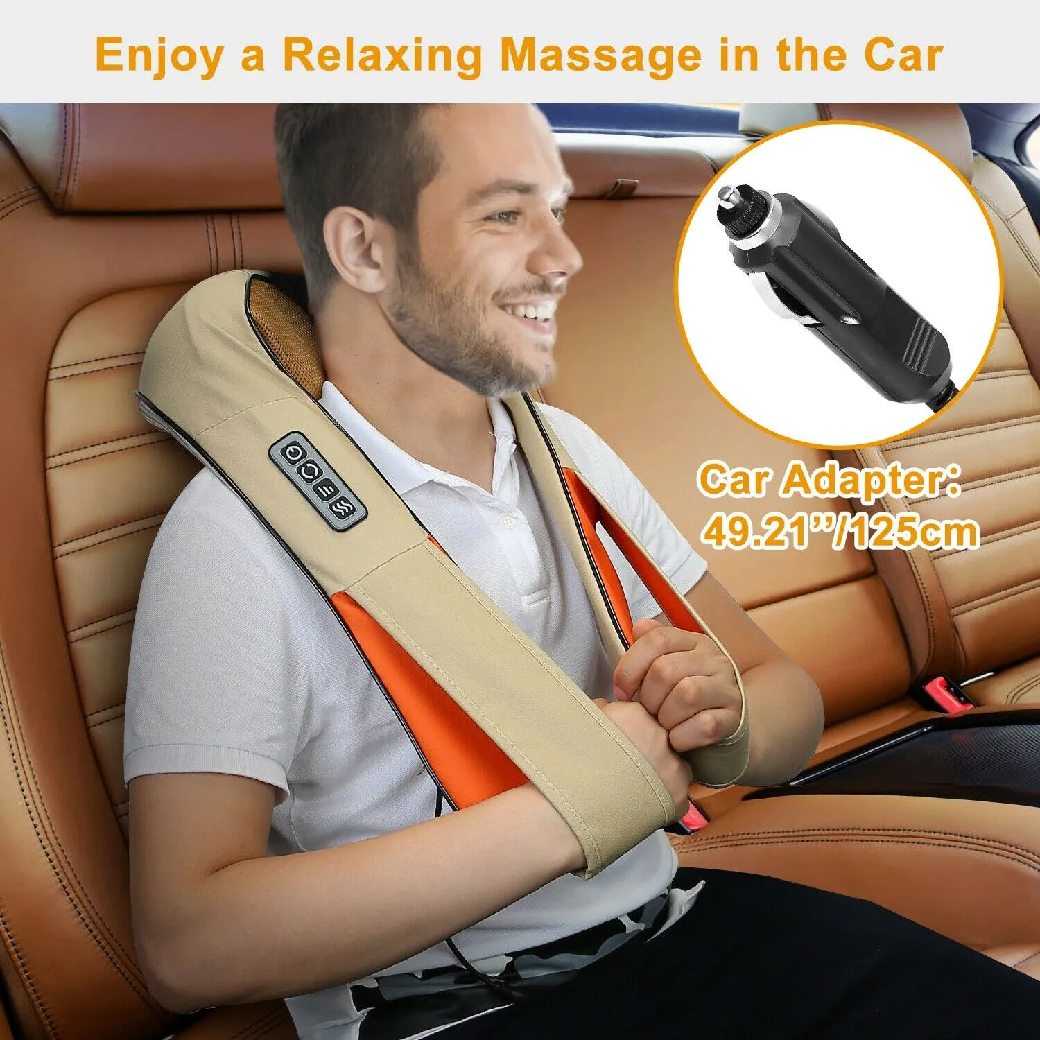 SMAXPLUS™ Hands-Free Neck & Shoulder Shiatsu Back Massager w/ Heat | Deep Kneading