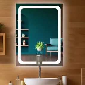 Sunsyze� Wall Mounted Rectangular Backlit Digital Led Mirror with Touch Sensor 3 Light Mode | Bathroom Mirror with Led Lights | Stylish Long Mirror for Bedroom