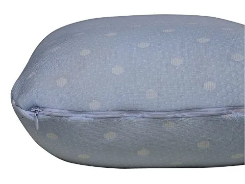 The White Willow Rectangle Memory Foam Lumbar Back Pregnancy Support Cushion Maternity Body Pillow for Sleeping with Blue Pillow Cover - 10" X 30"