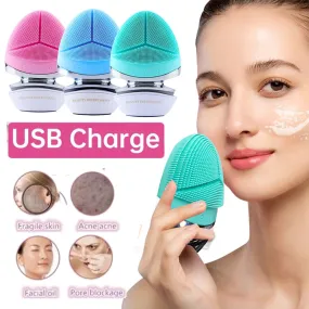 Ultrasonic Silicone Facial Cleansing Brushes Essence Importer Washing and Protecting in One Face Cleaner Beauty Appliances