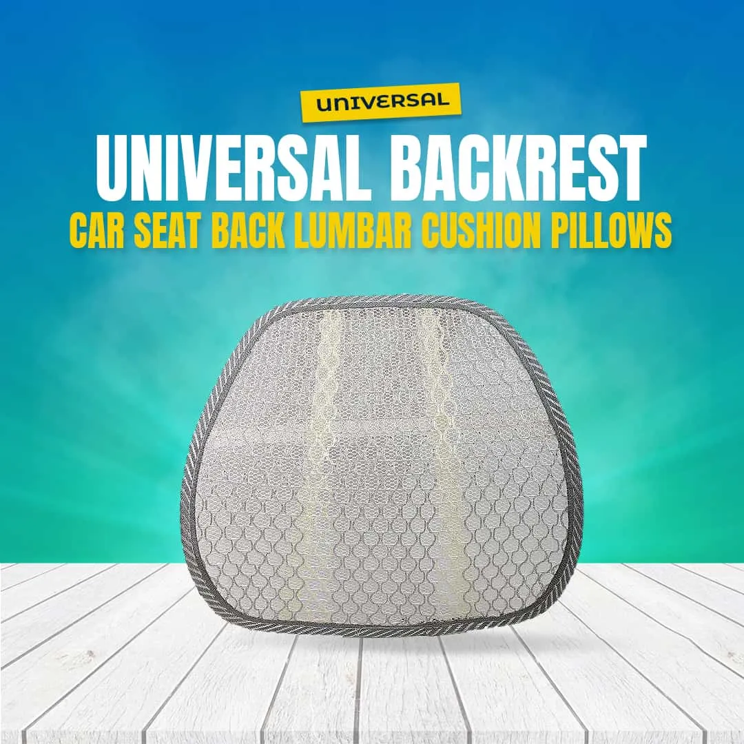 Universal Backrest - Beige - Car Seat Back Lumbar Cushion Pillows | Back Rest Memory Cotton Office Chair Back Support Dropship