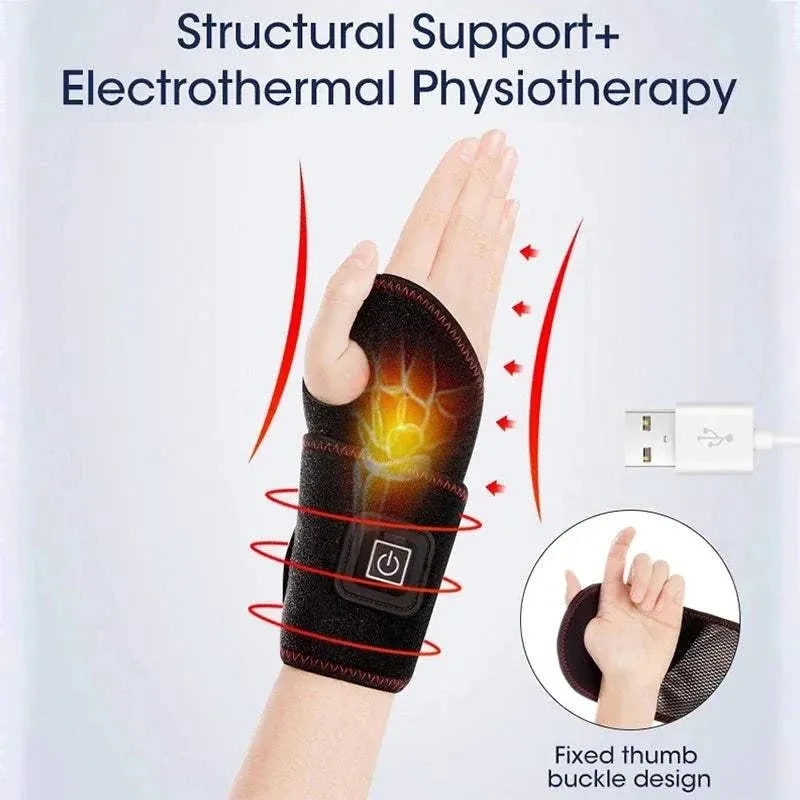 Wrist Brace Carpal Tunnel Arthritis Tendonitis Protector Electric Heating USB Rechargeable Breathable Support Hand Wristband Pad