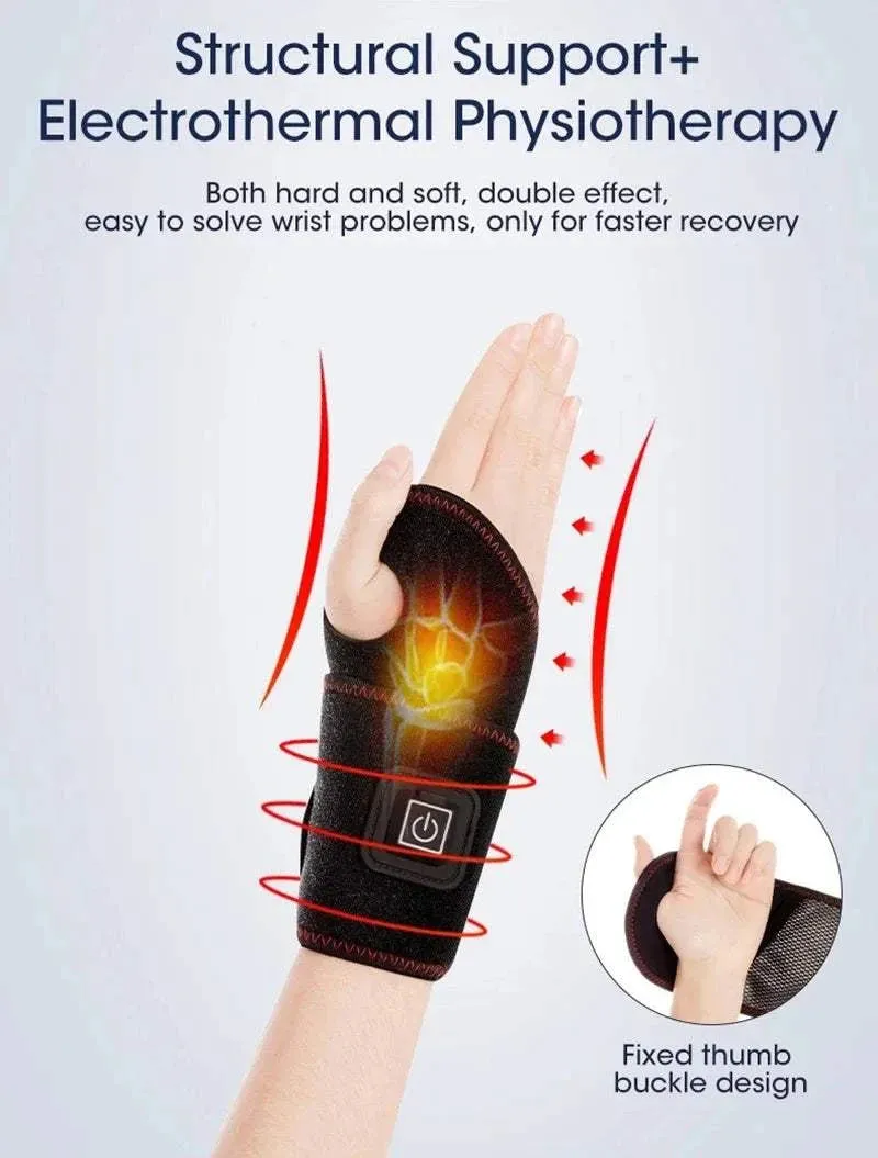 Wrist Brace Carpal Tunnel Arthritis Tendonitis Protector Electric Heating USB Rechargeable Breathable Support Hand Wristband Pad