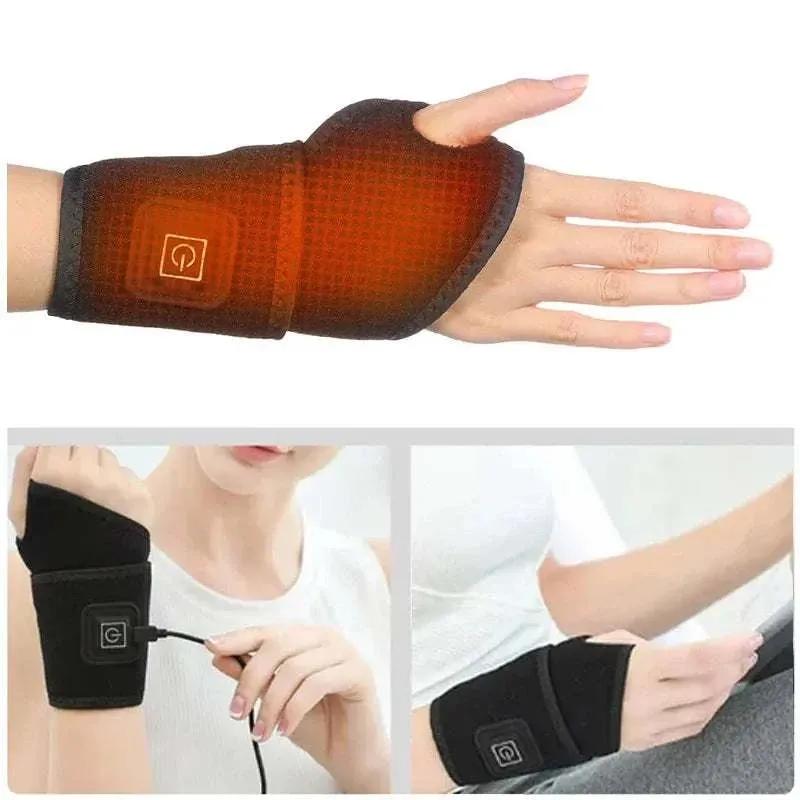 Wrist Brace Carpal Tunnel Arthritis Tendonitis Protector Electric Heating USB Rechargeable Breathable Support Hand Wristband Pad